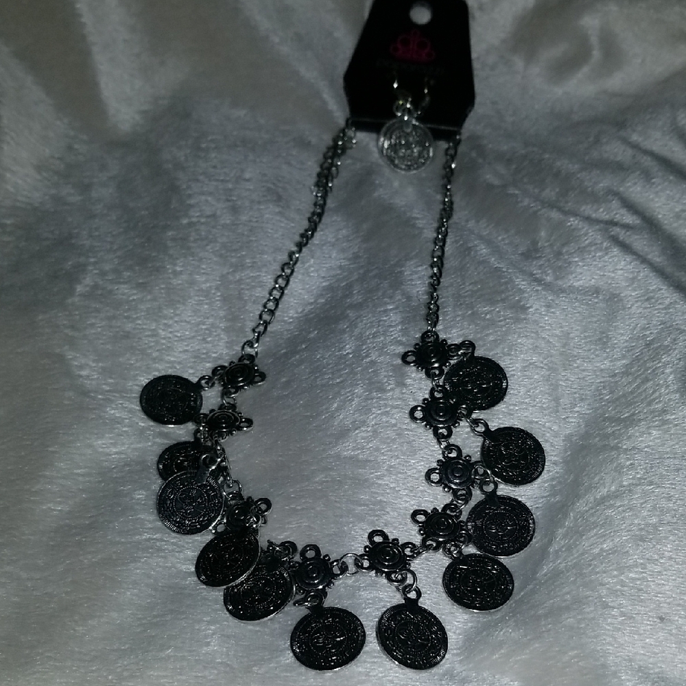Paparazzi Silver Coin Necklace 3 Pc Set